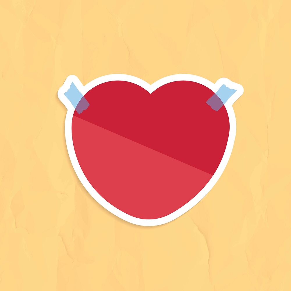 Red heart shaped reminder note sticker vector