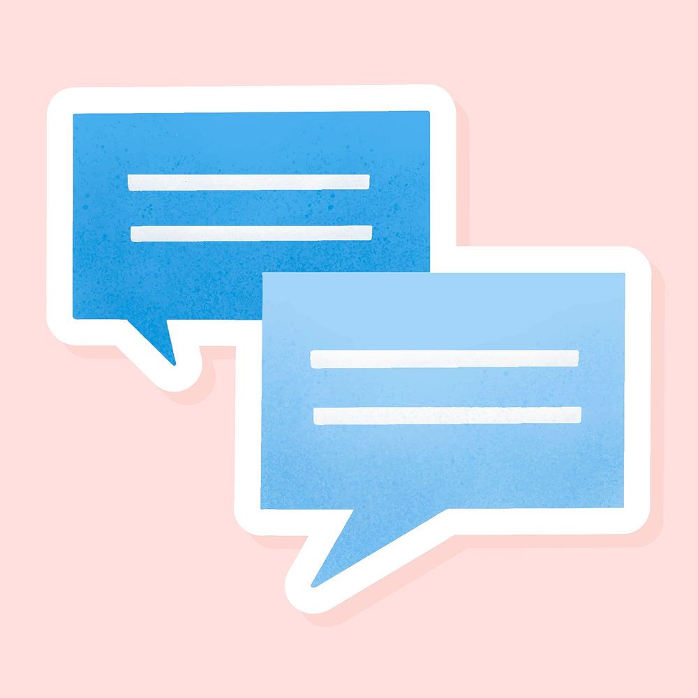 Blue chat box social media icon social ads template vector