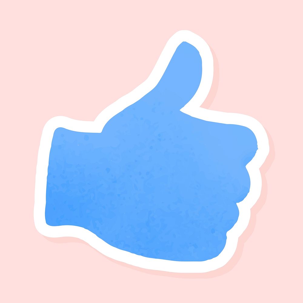 Blue thumbs up sign social ads template vector