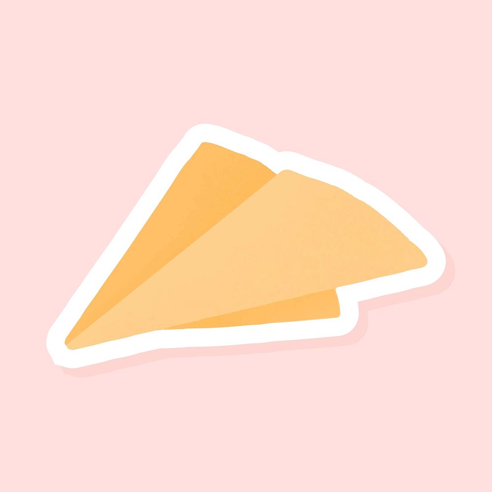 Yellow origami paper plane icon social ads template vector