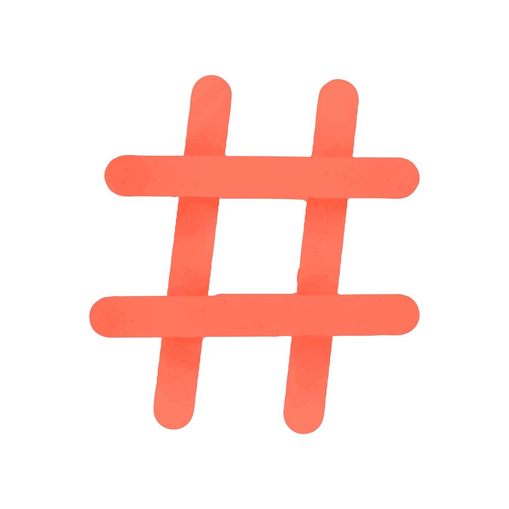 Red hashtag social ads template