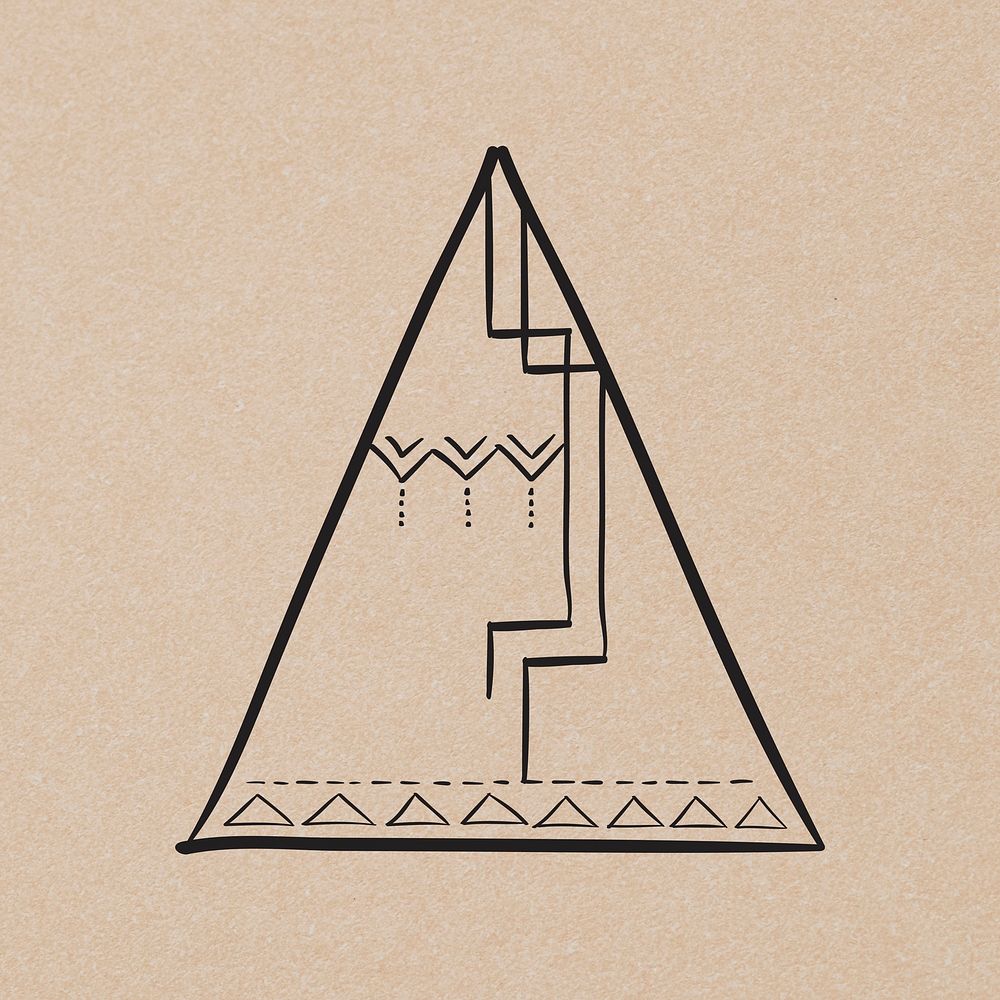 Doodle bohemian tipi symbol illustration