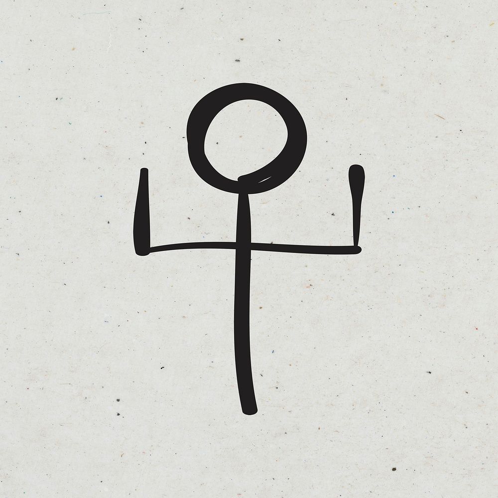 Doodle bohemian human symbol psd illustration