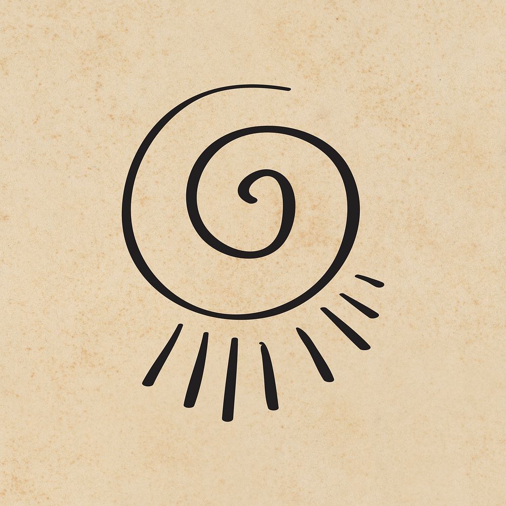 Doodle bohemian swirl symbol illustration