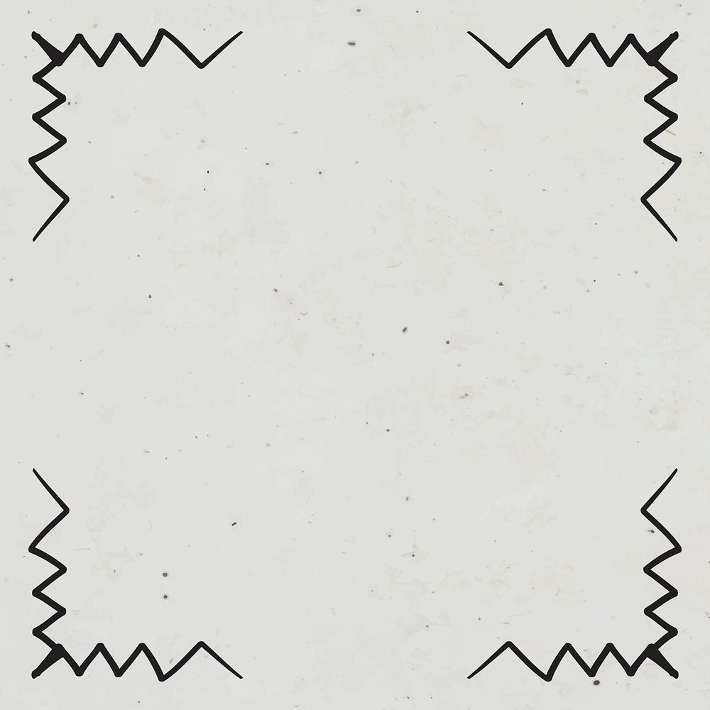 Vector boho art tribal doodle sketch  zigzag corner frame