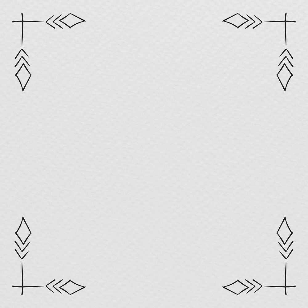 Psd bohemian art tribal doodle sketch spear frame