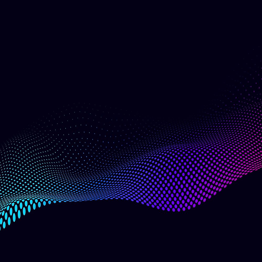 Neon dotted wave background, technology concept