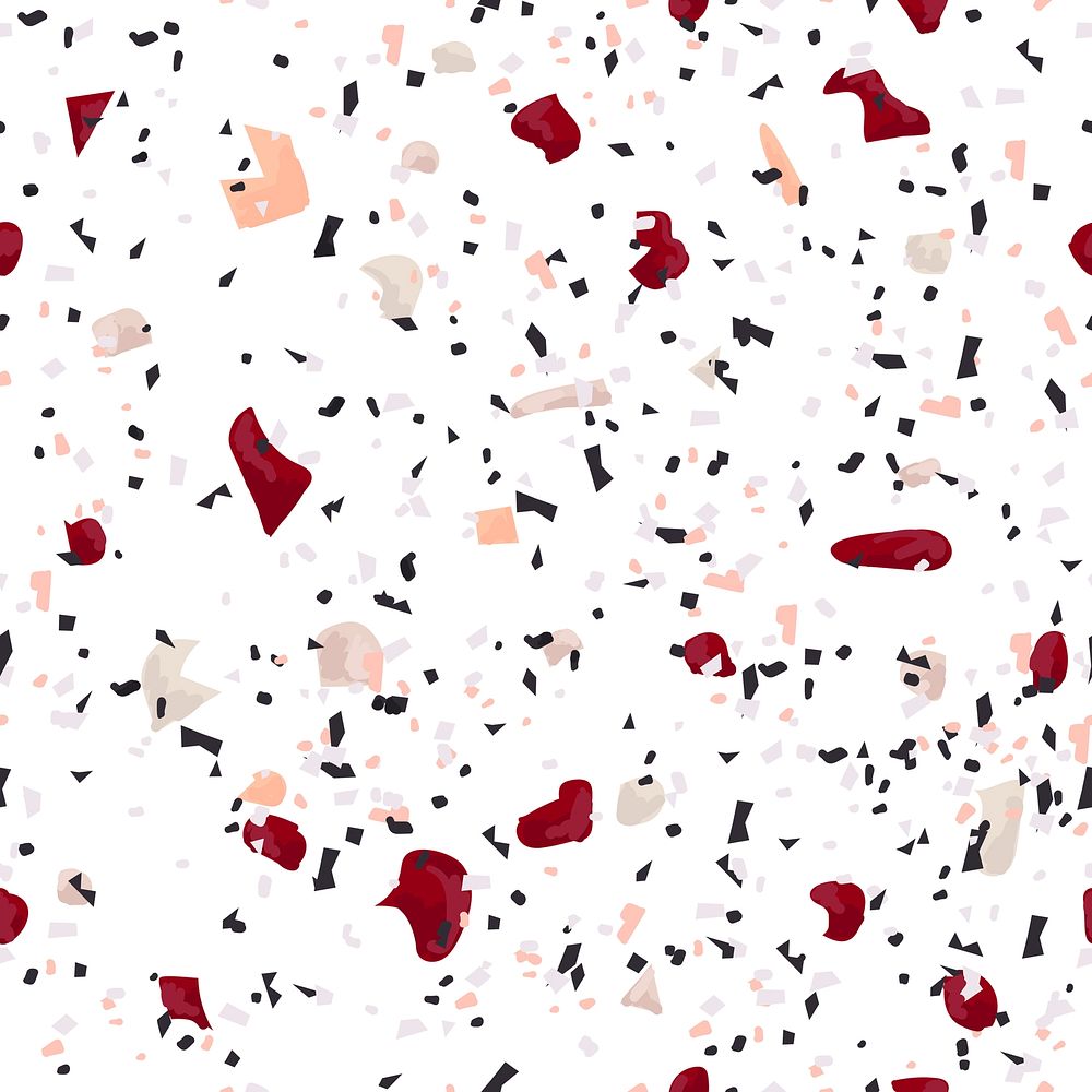 Terrazzo seamless pattern background in velvet red