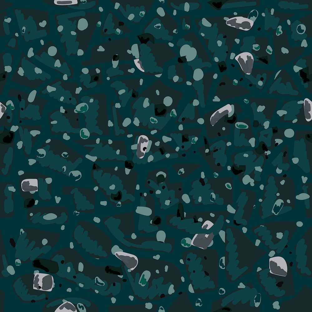 Terrazzo seamless pattern background in emerald green