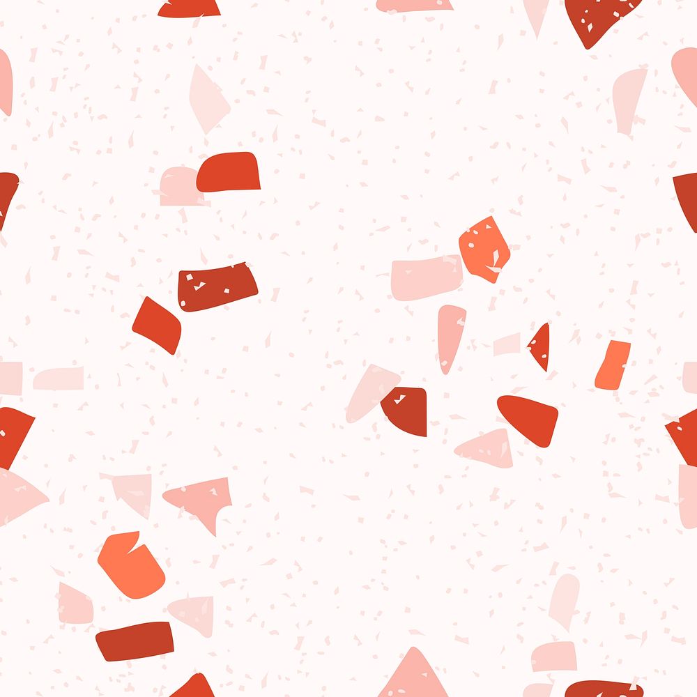 Terrazzo seamless pattern background in pink and red