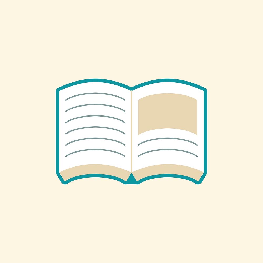 Book icon education flat graphic