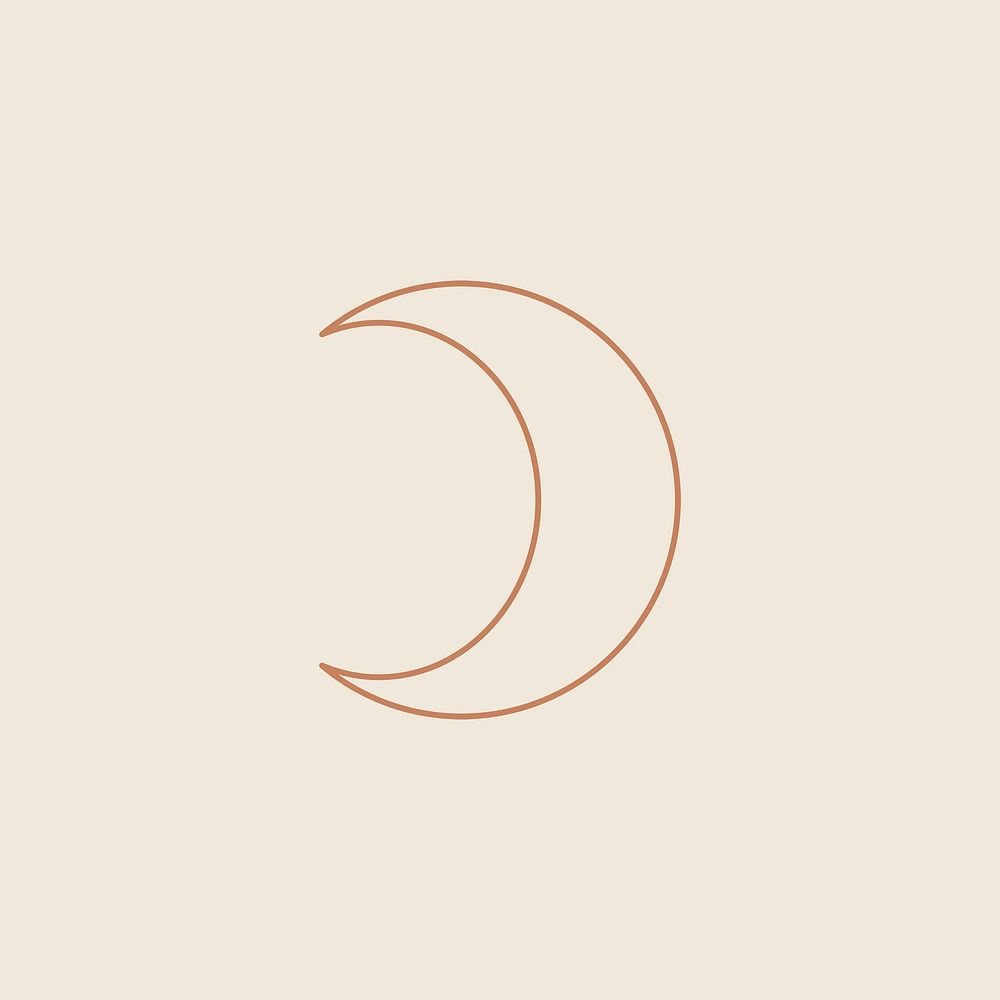 Crescent moon psd design element
