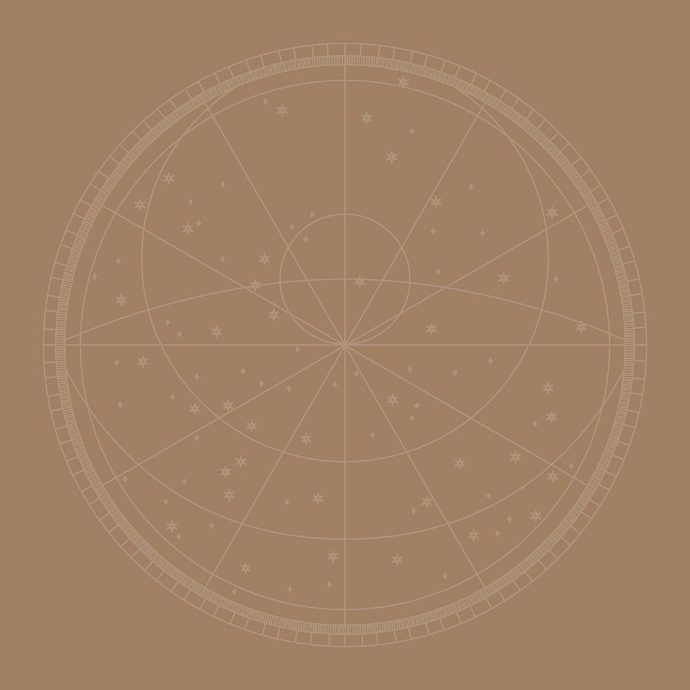 Line constellation map background in brown
