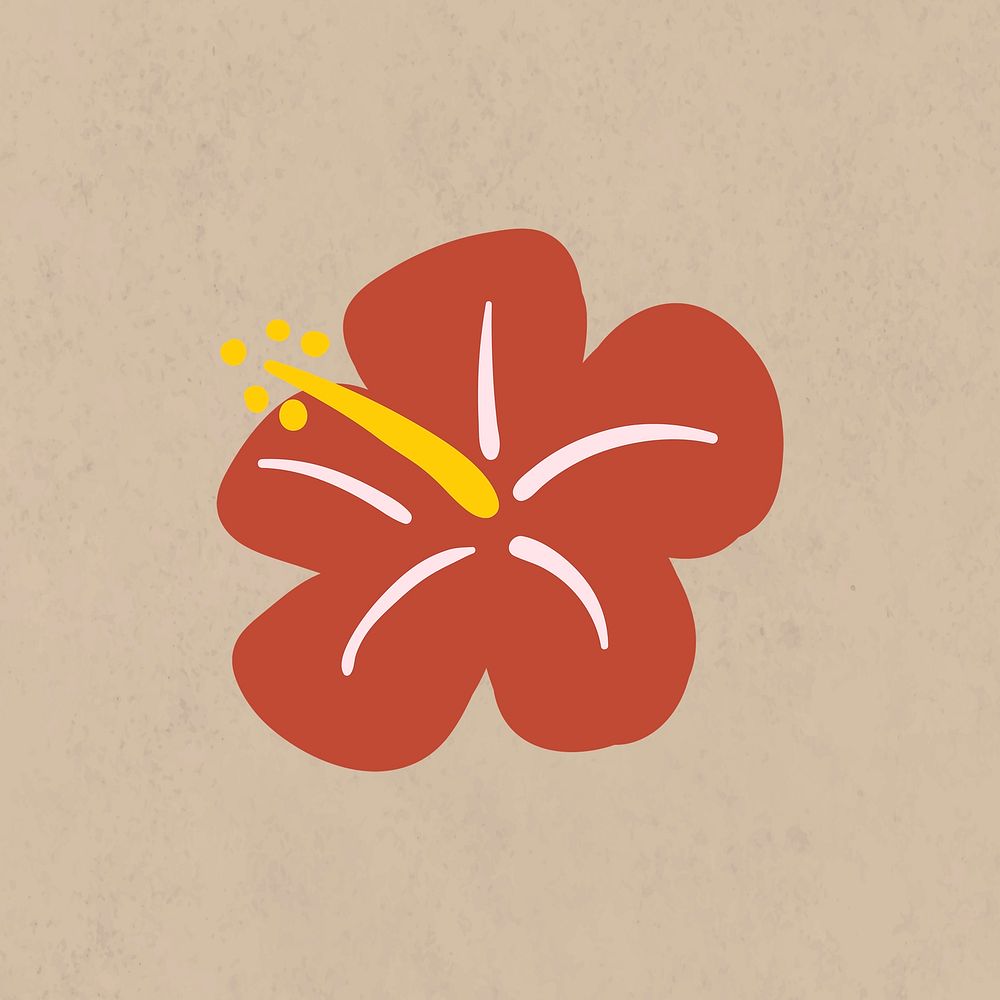 Blooming hibiscus flower on a beige background