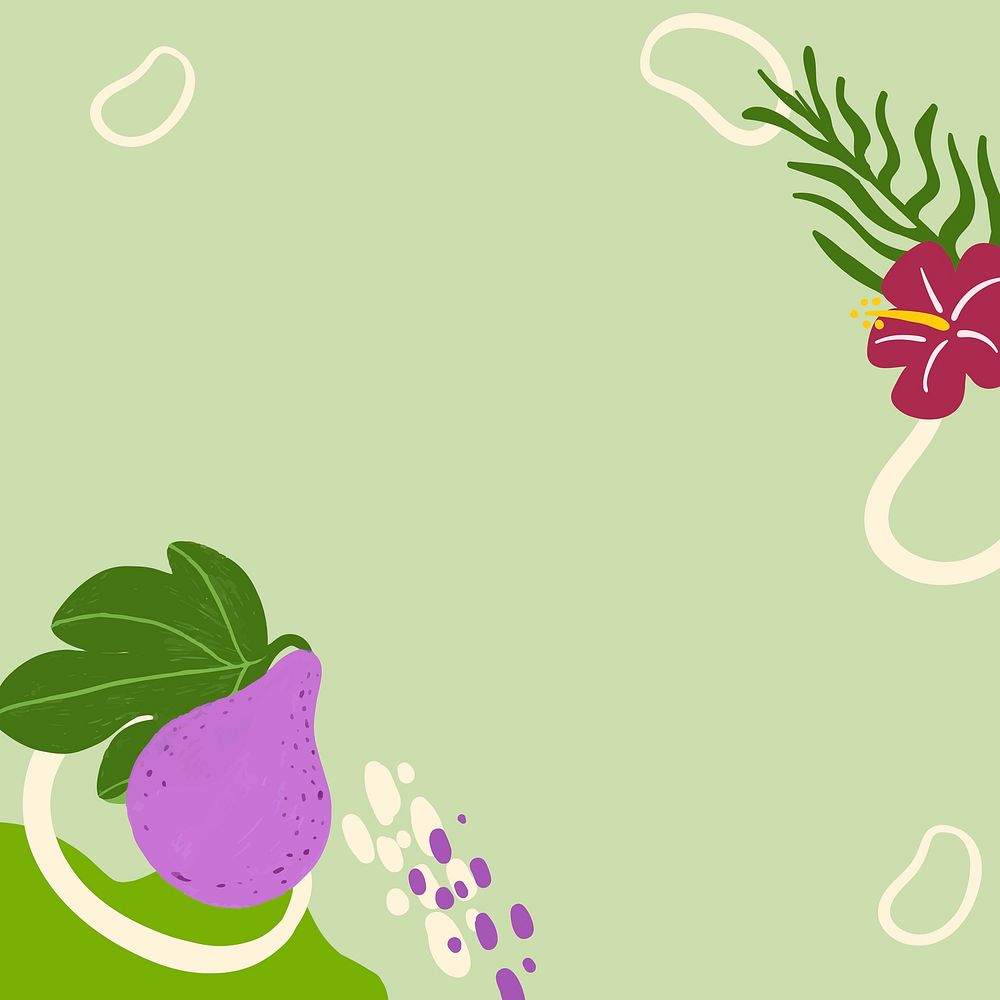 Pear fruit frame on a green background design vector 