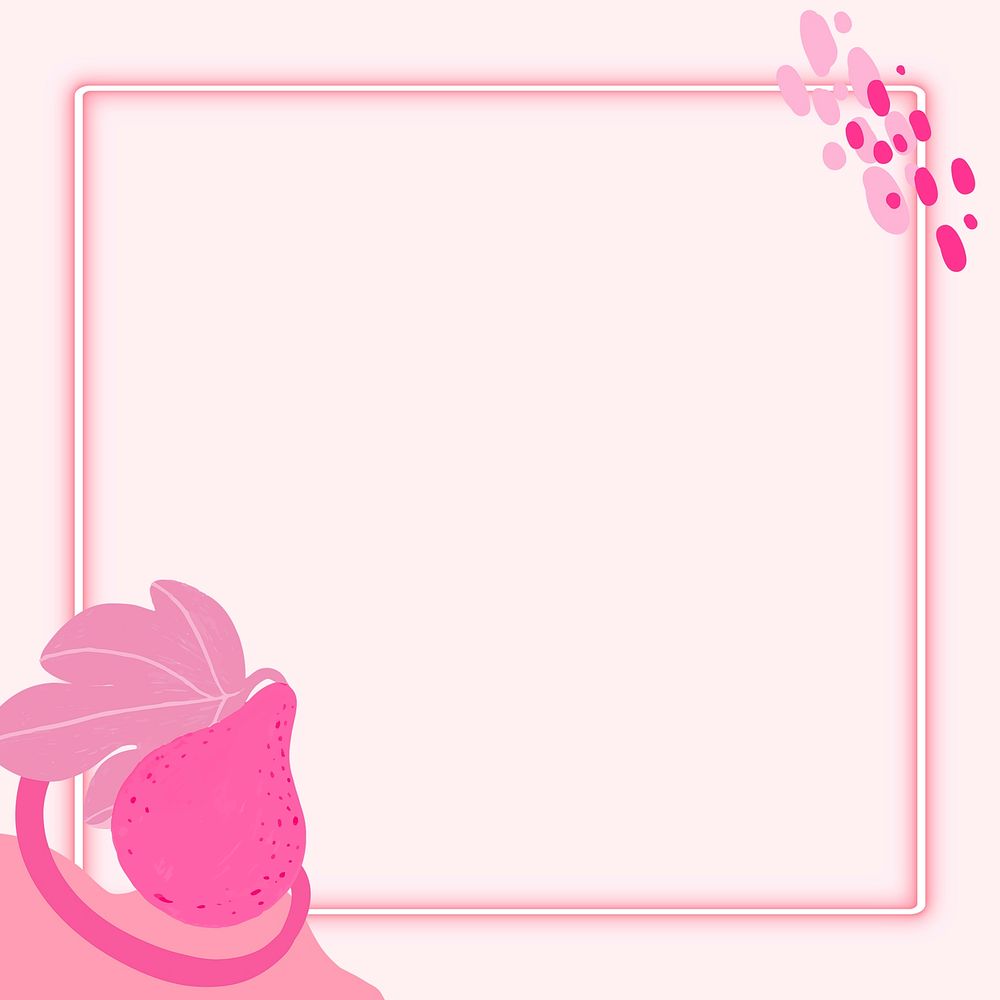 Neon pink square frame background design