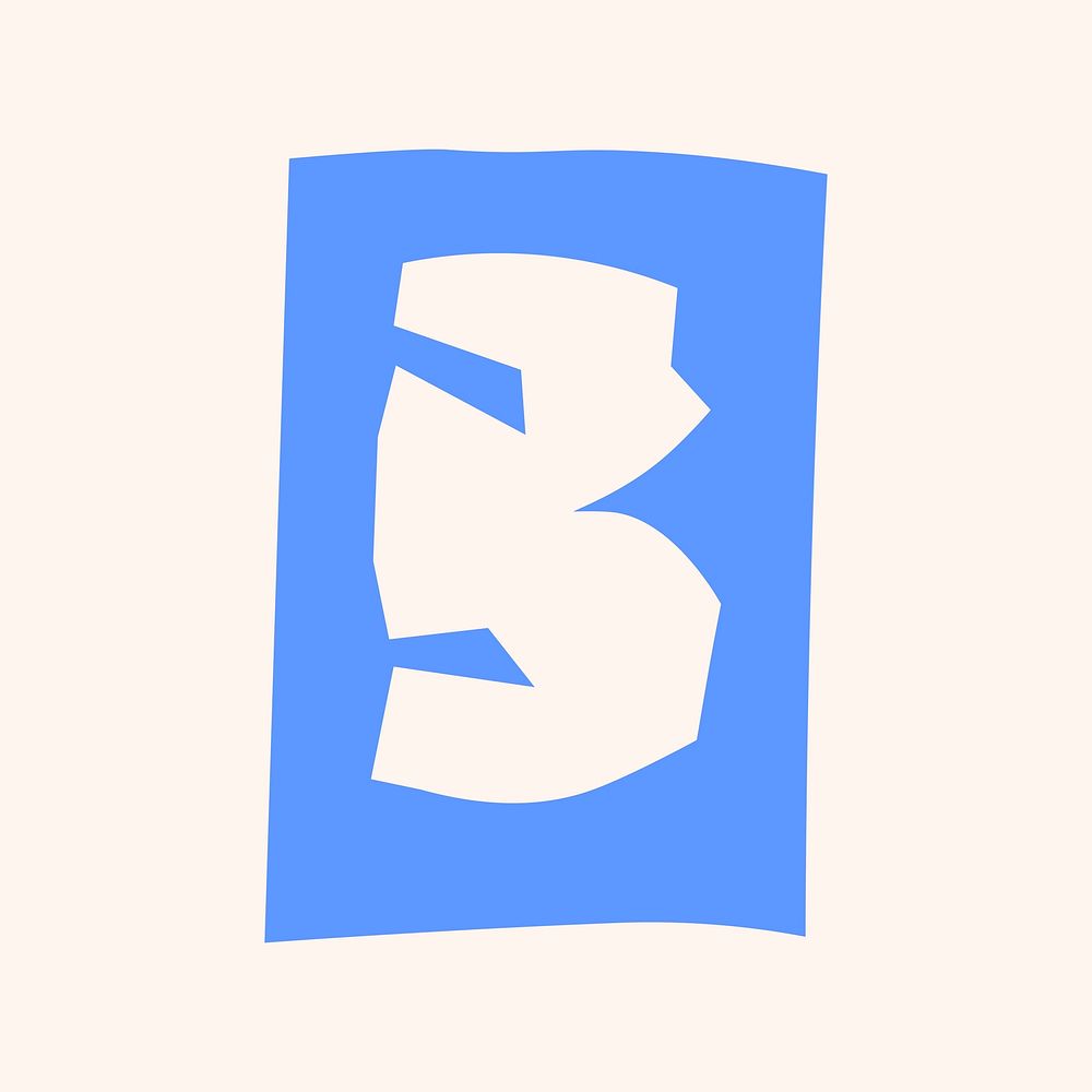 B letter paper cut alphabet typography font