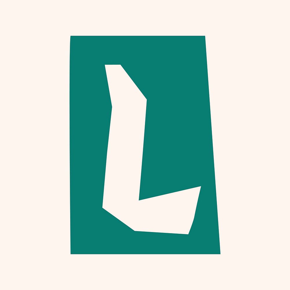 L letter paper cut alphabet typography font