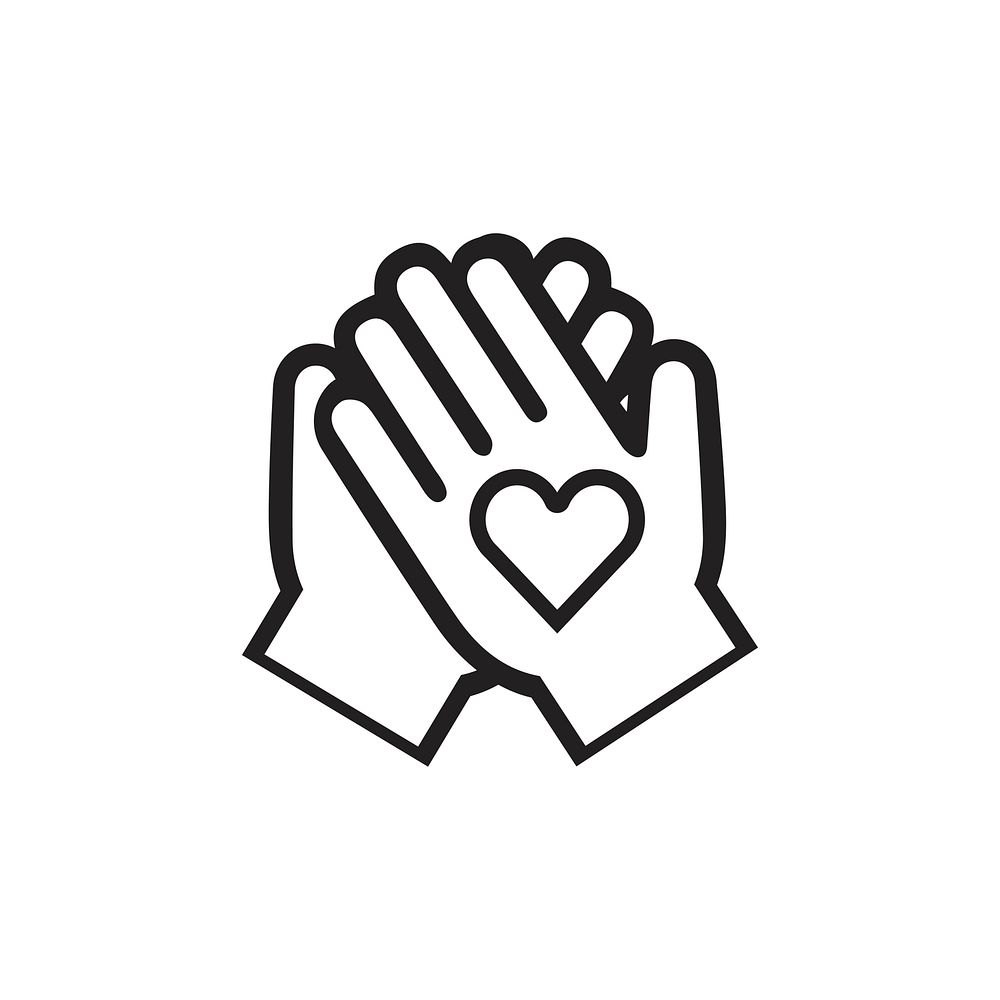 People sharing love icon vector