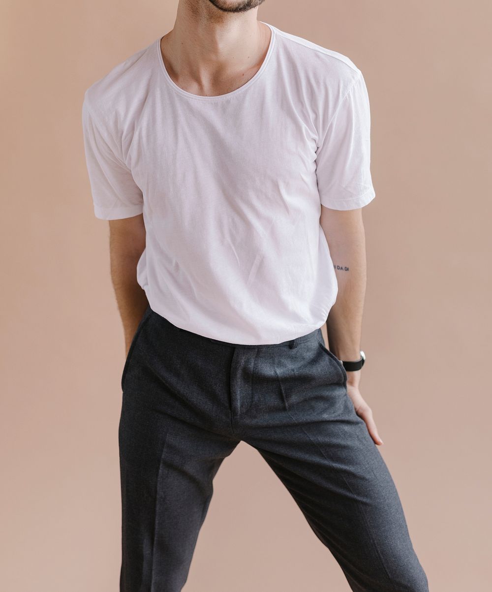 Casual man in a white t-shirt
