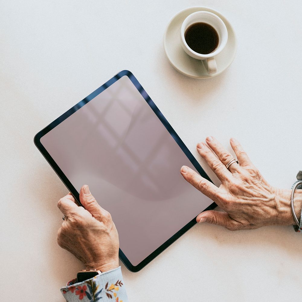 Senior woman using a digital tablet