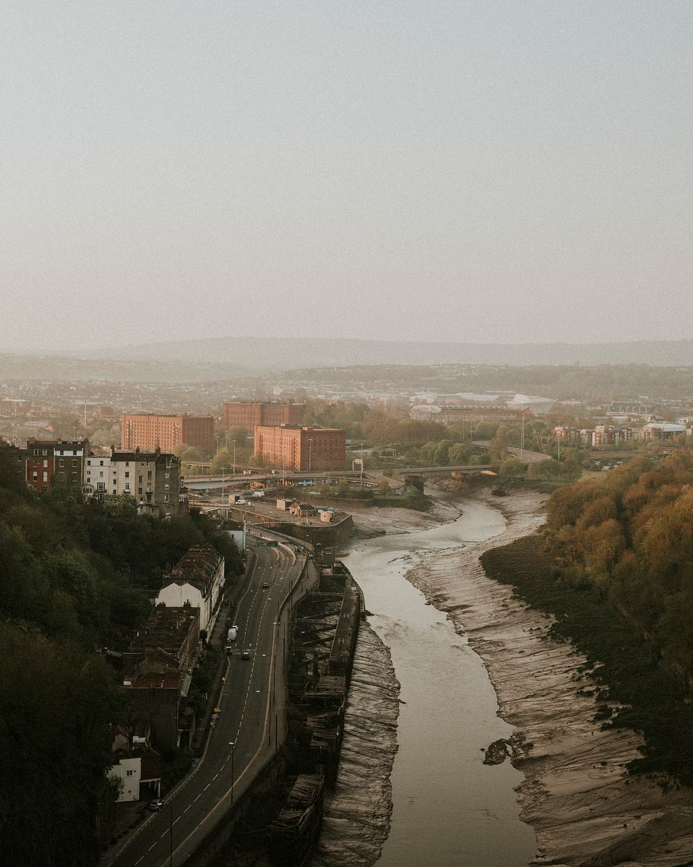 View over empty Bristol, UK