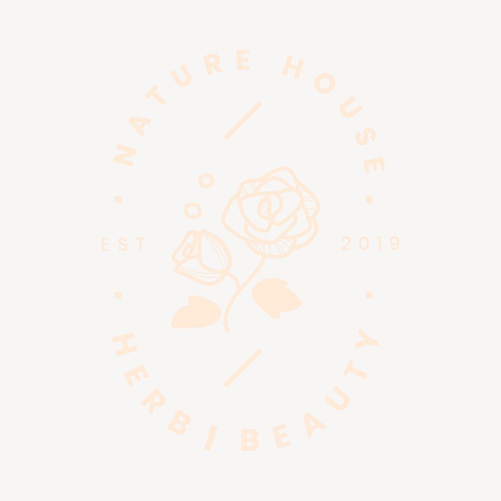 Rose business logo, beige flower design for beauty brands