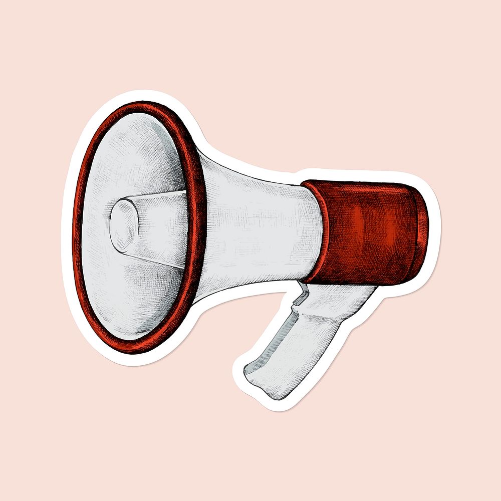 Retro megaphone drawing icon sticker