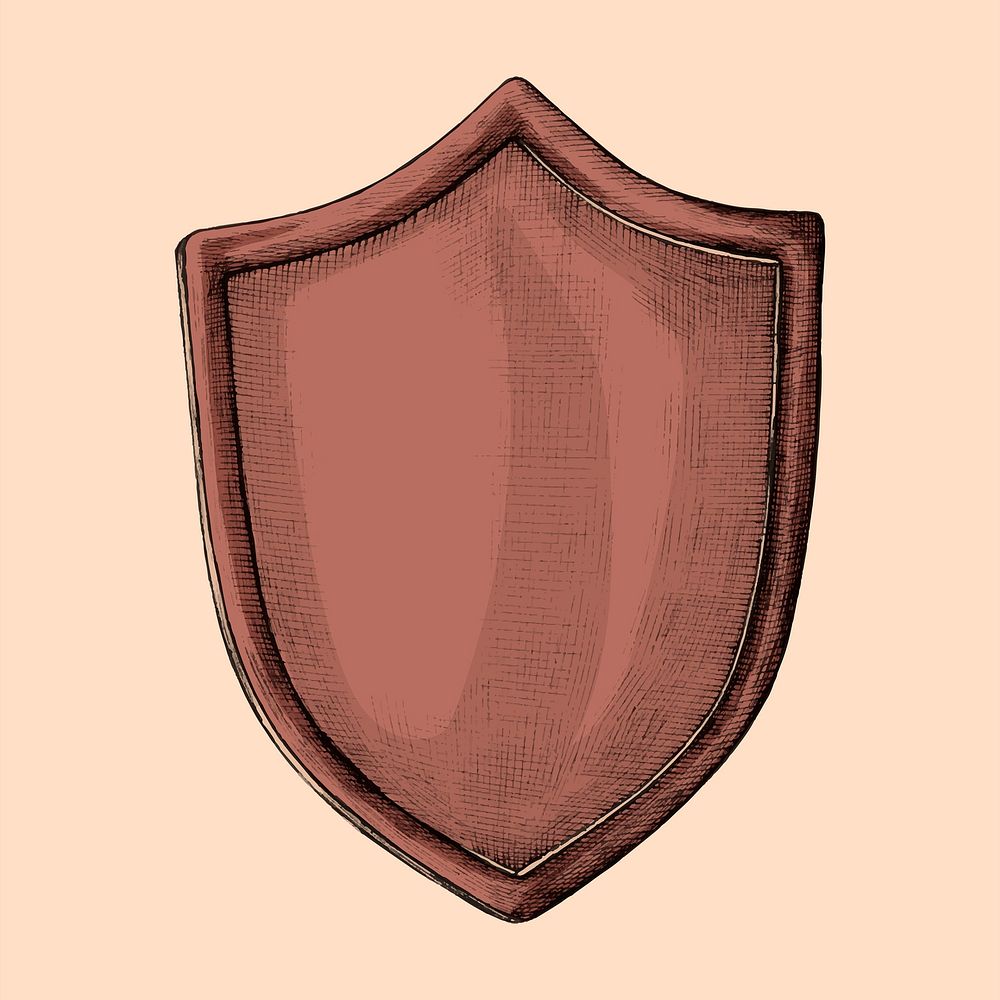 Retro cartoon shield sticker safety and assurance badge