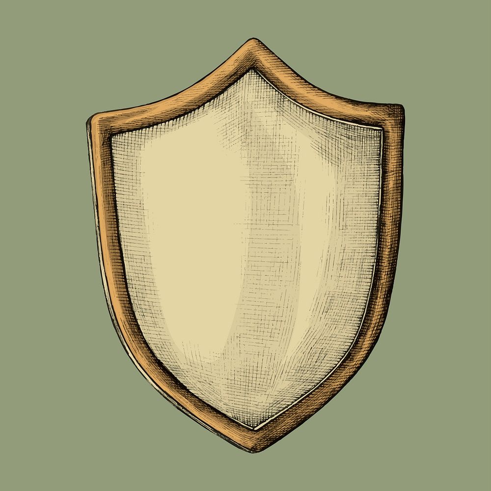 Cartoon shield badge vintage sticker