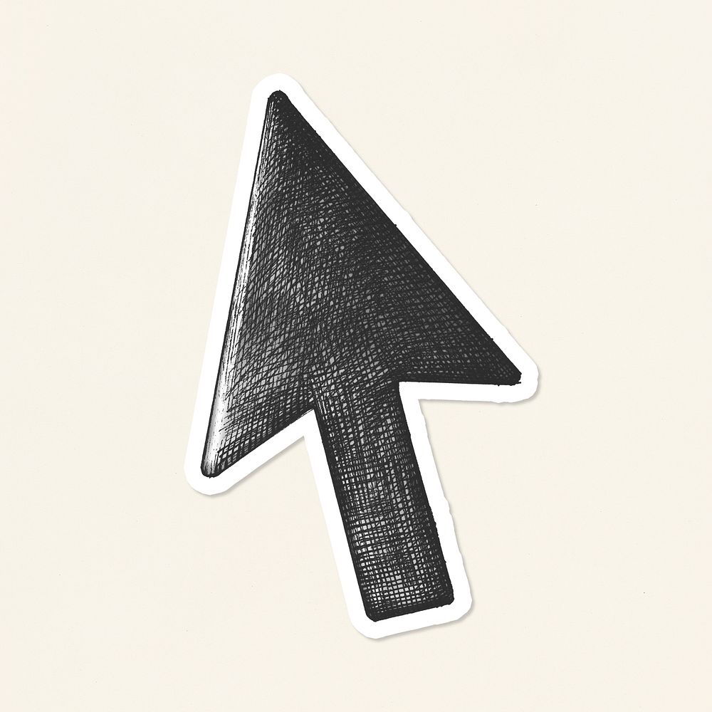 Black cursor clipart icon sticker