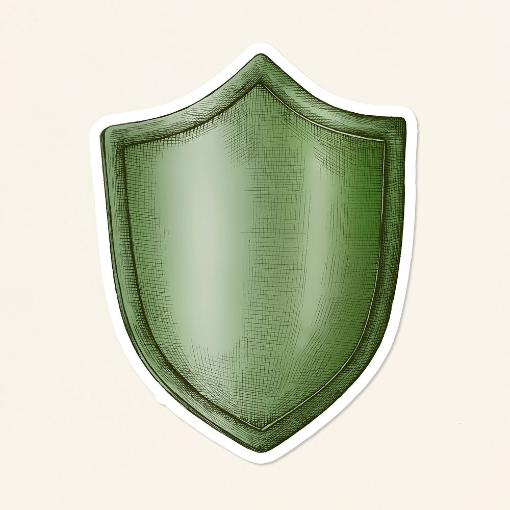 Drawing shield psd vintage sticker