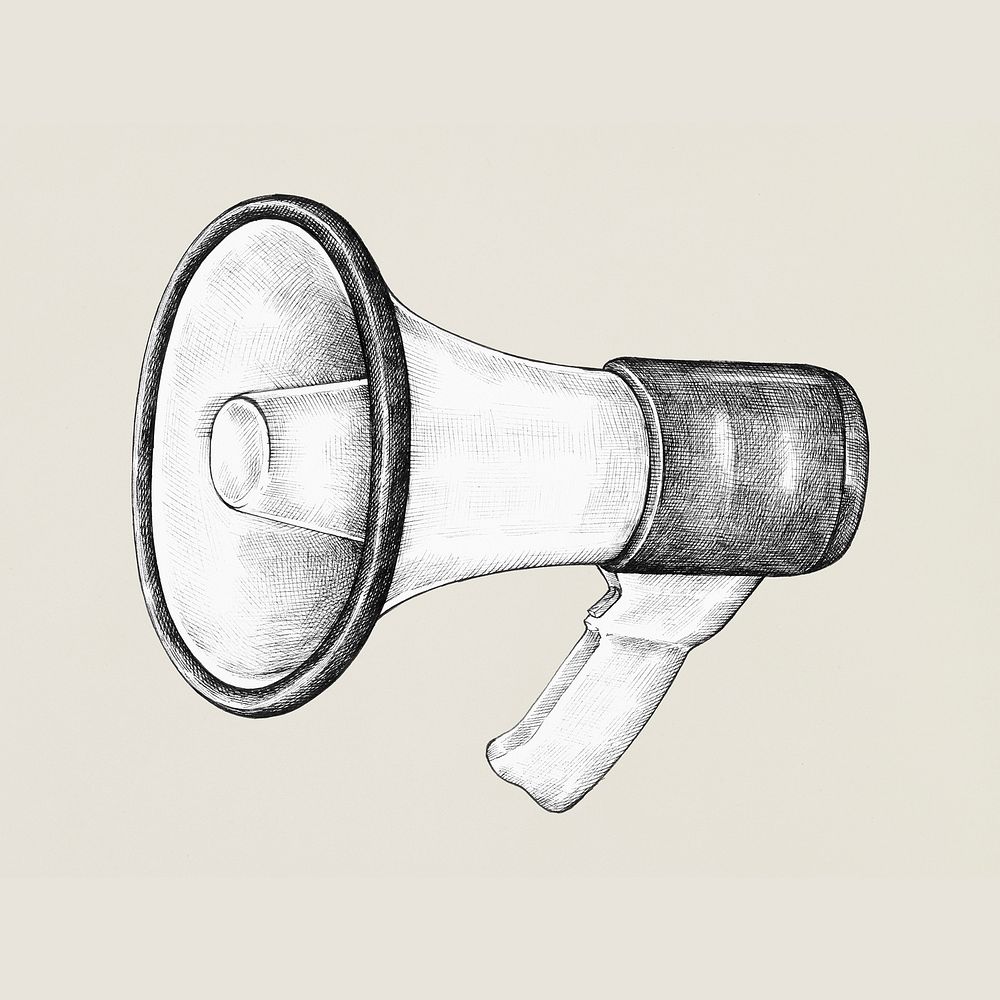 Cartoon megaphone vintage icon sticker