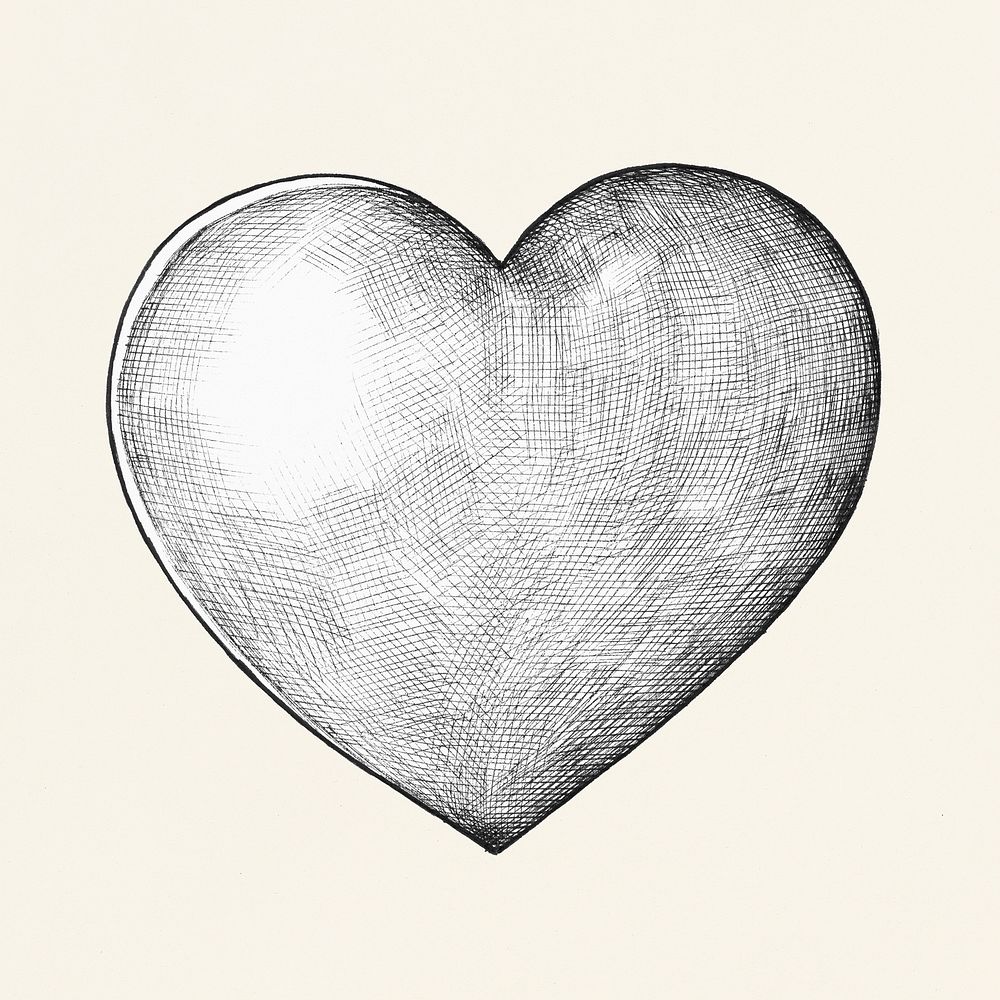 Heart sketch drawing cartoon icon sticker