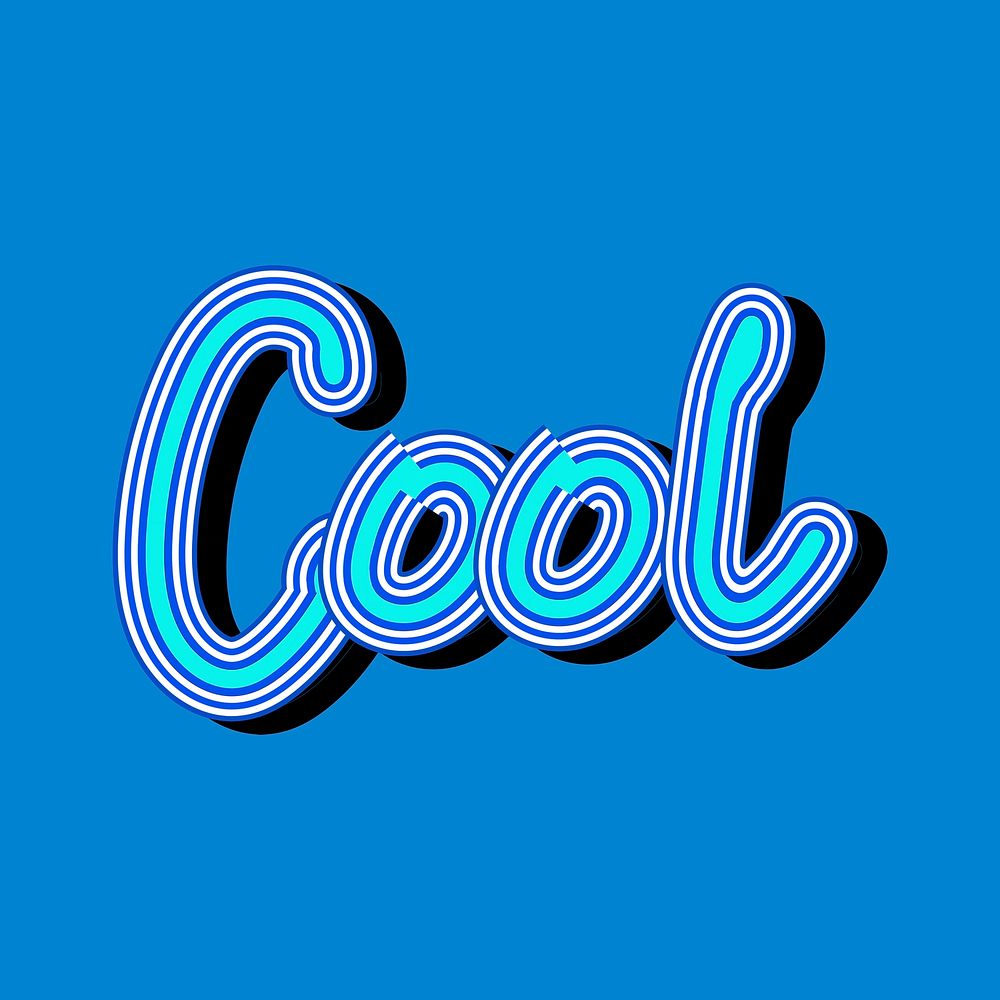 Handwritten Cool blue psd funky typography