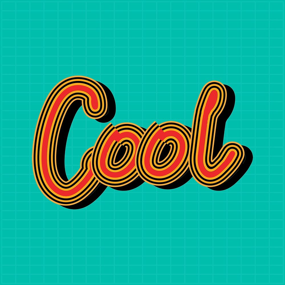 Cool red retro font with green background