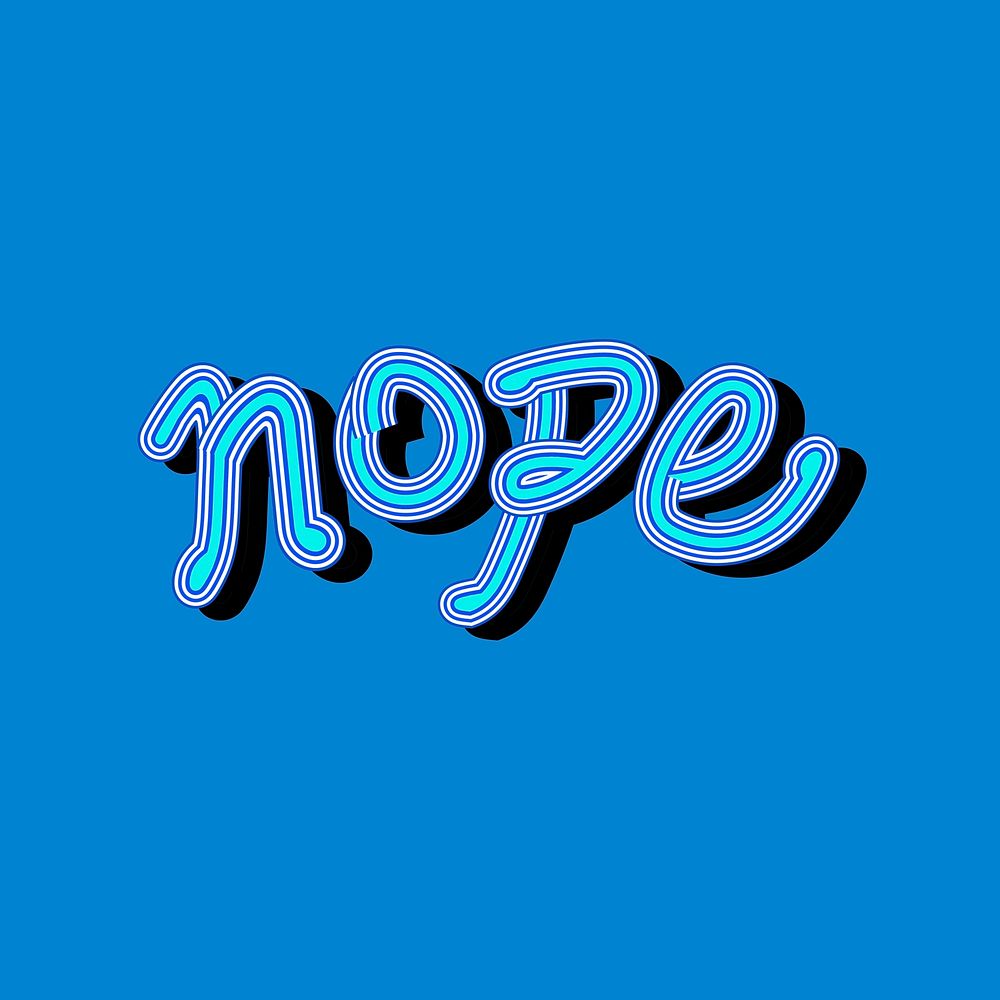 Funky blue shades Nope vector word sticker