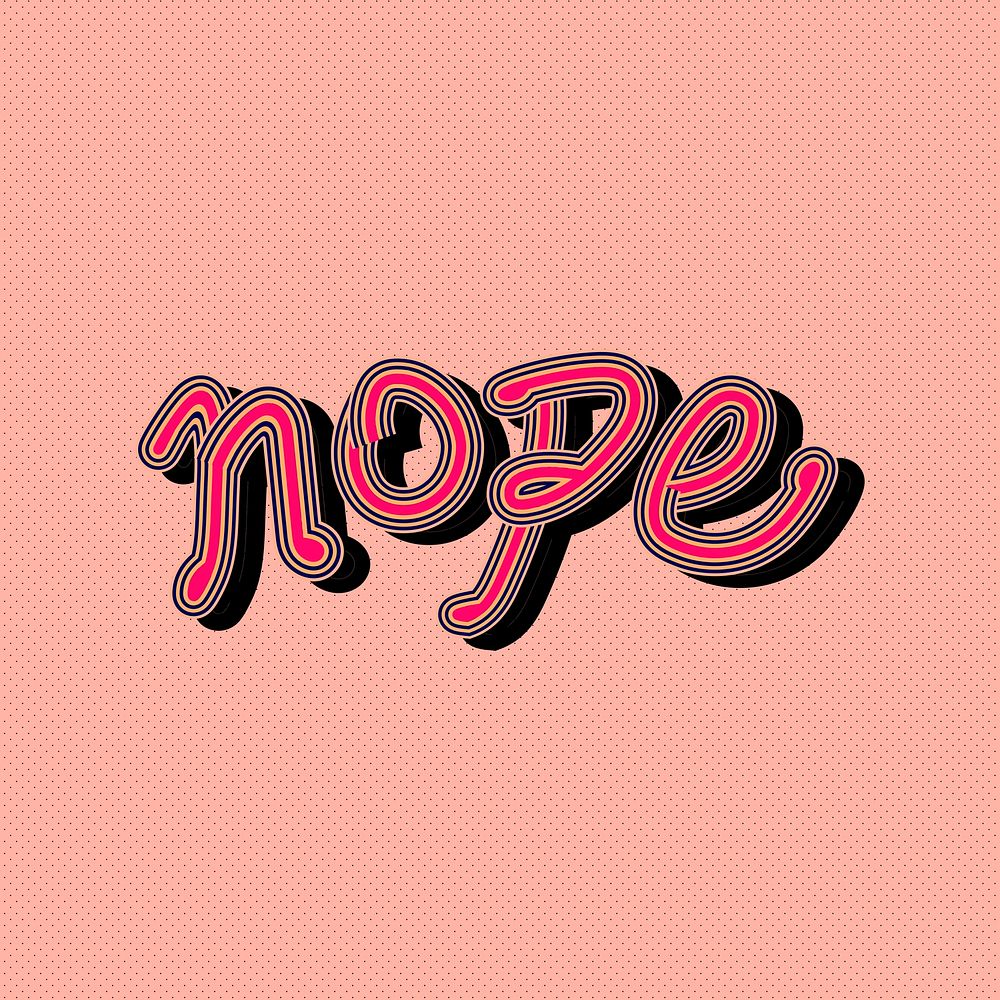Colorful psd Nope peachy background sticker
