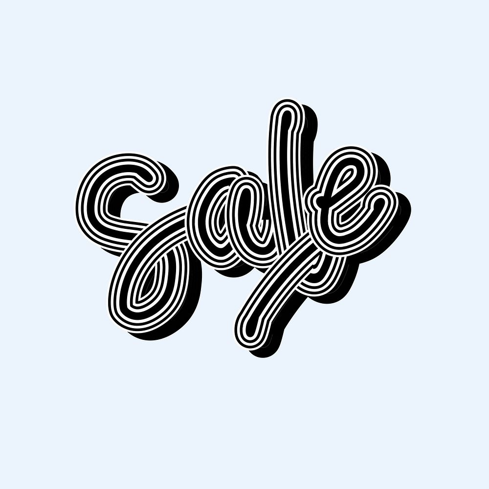 Vintage blue Sale vector cursive font