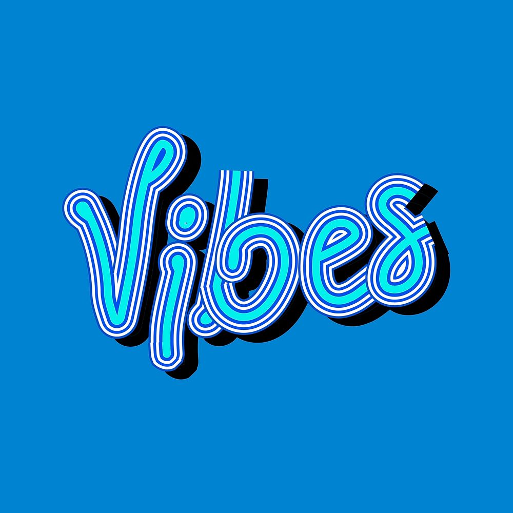 Vibes blue shades vector sticker funky