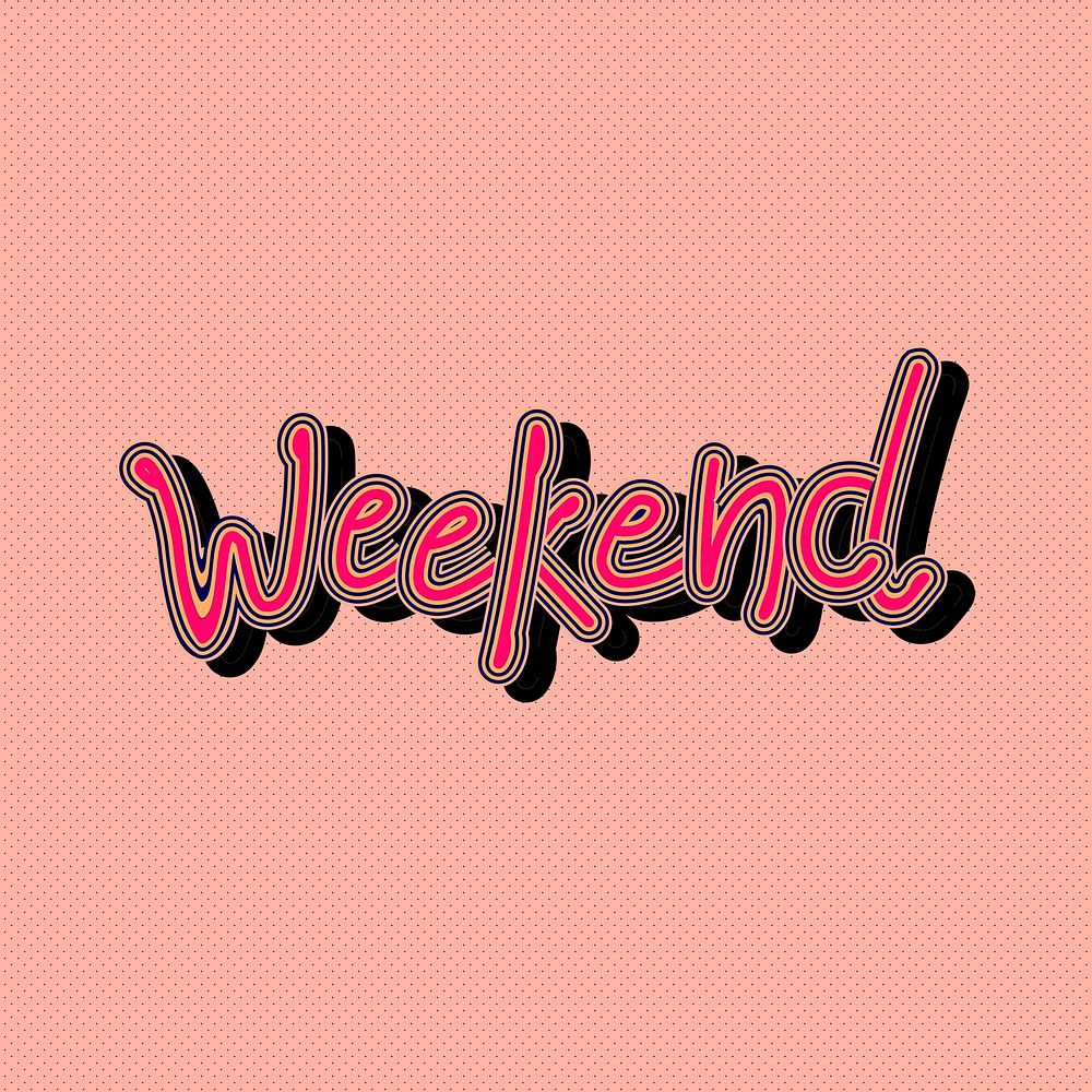 Pink shades Weekend psd with dotted background
