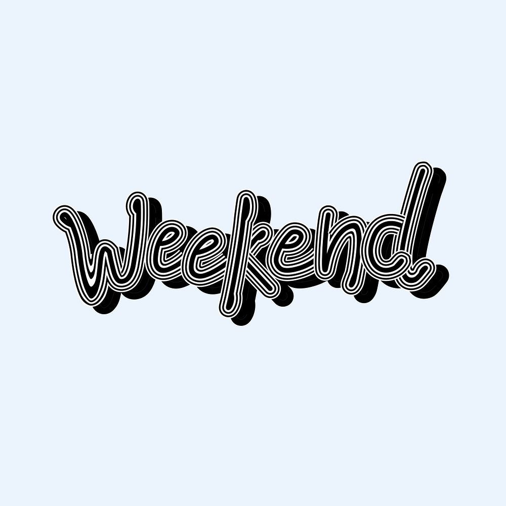 Retro pink Weekend font vector calligraphy