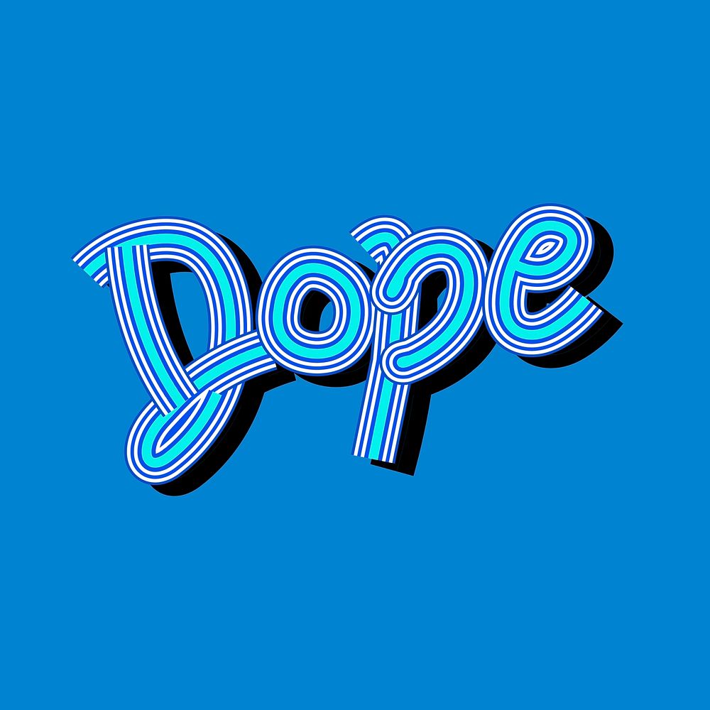 Funky blue shades vector Dope sticker