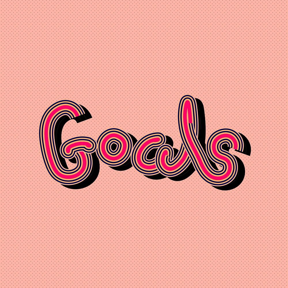Goals hot pink vector calligraphy sticker