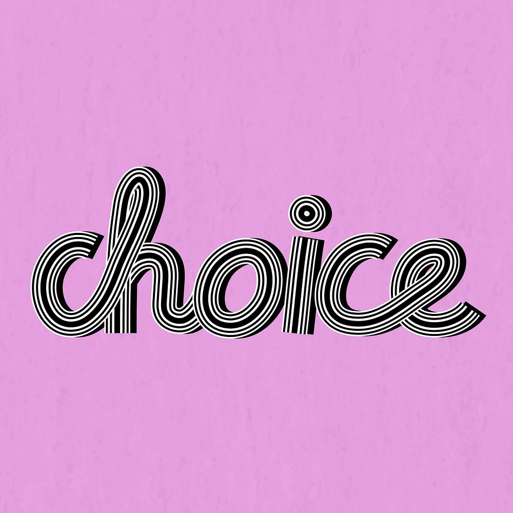 Retro choice psd word lettering concentric font typography