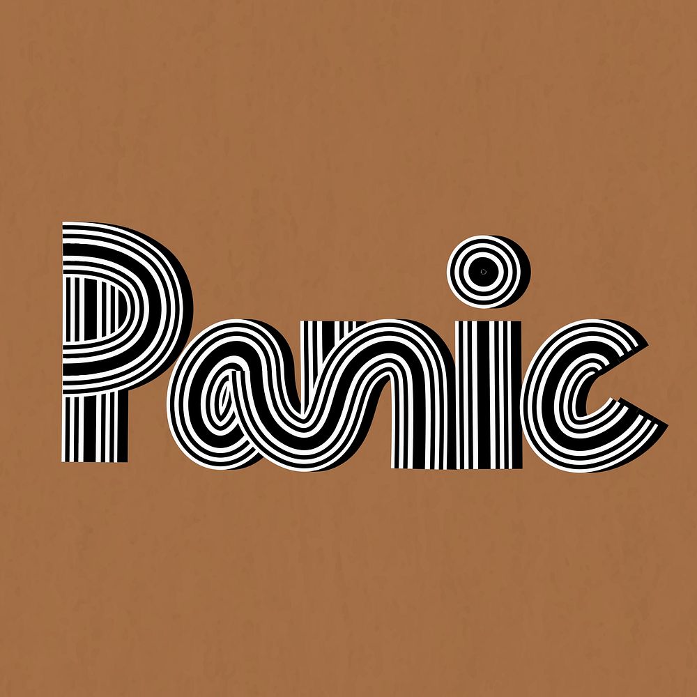 Hand drawn panic psd lettering concentric font typography retro