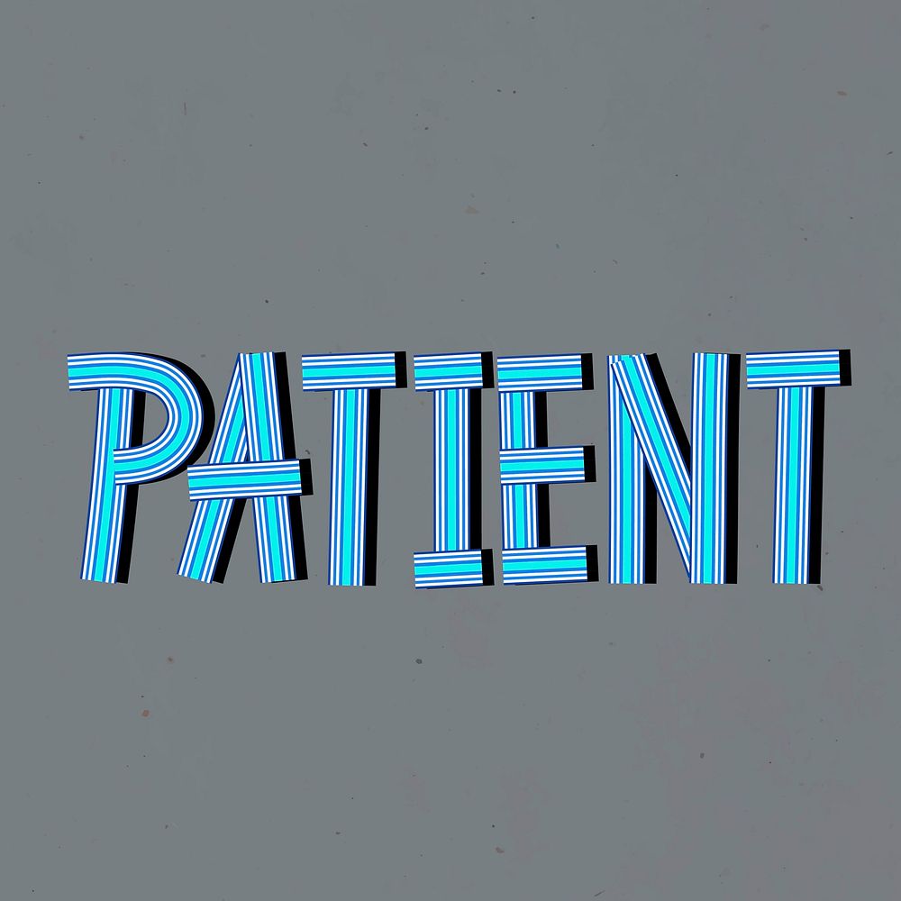Retro patient vector doodle text typography