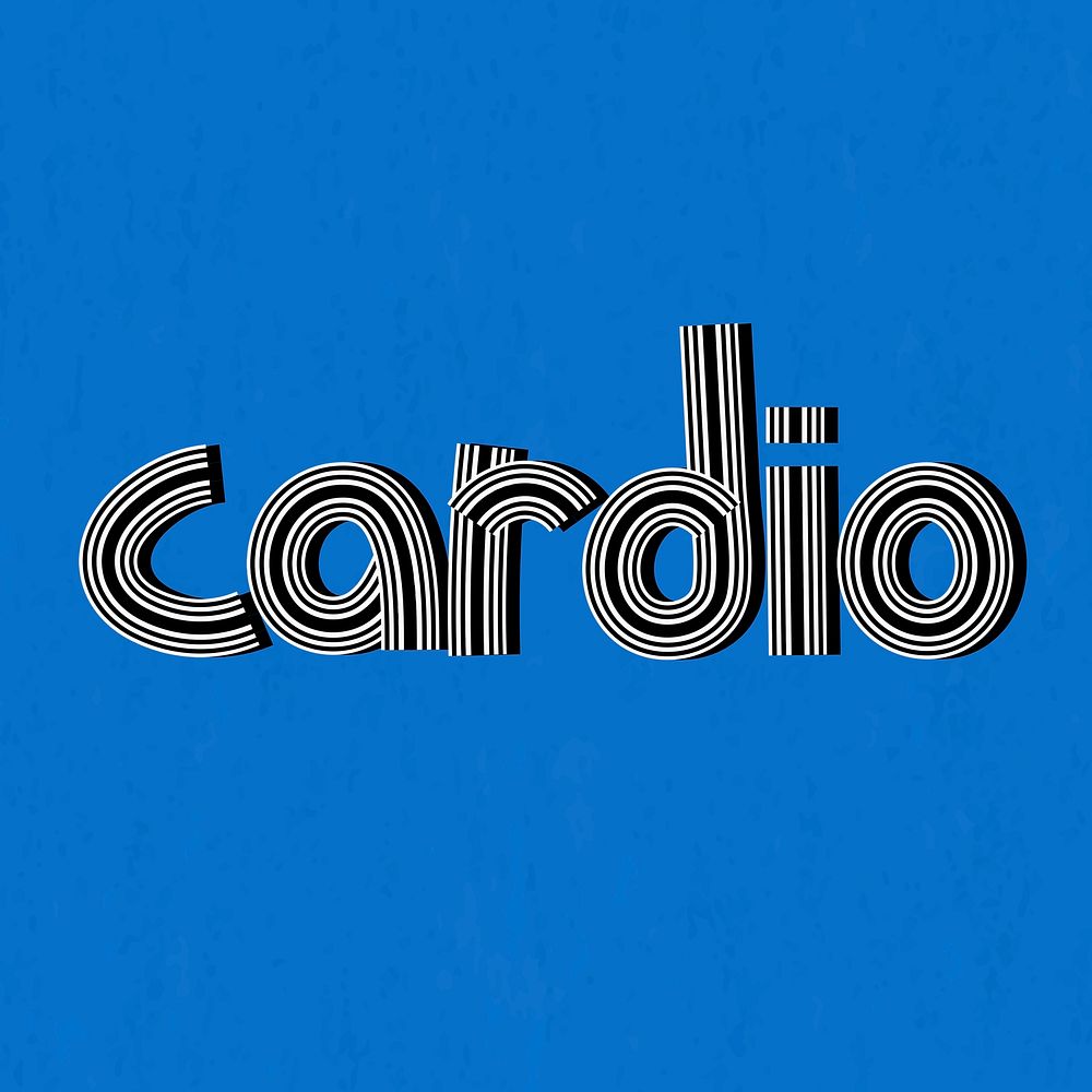 Hand drawn cardio psd text concentric font typography retro