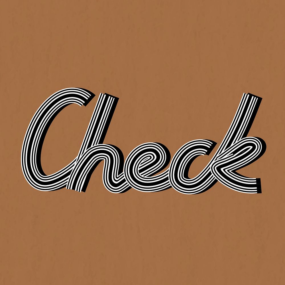 Retro check psd lettering typography