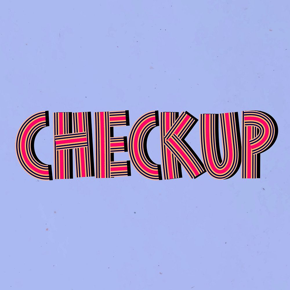 Hand drawn checkup psd lettering concentric font typography retro
